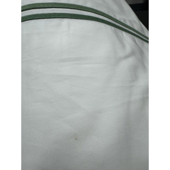 Matouk Essex KING 100% Long Staple Cotton Green/White Flat Sheet - Picture 3 of 8